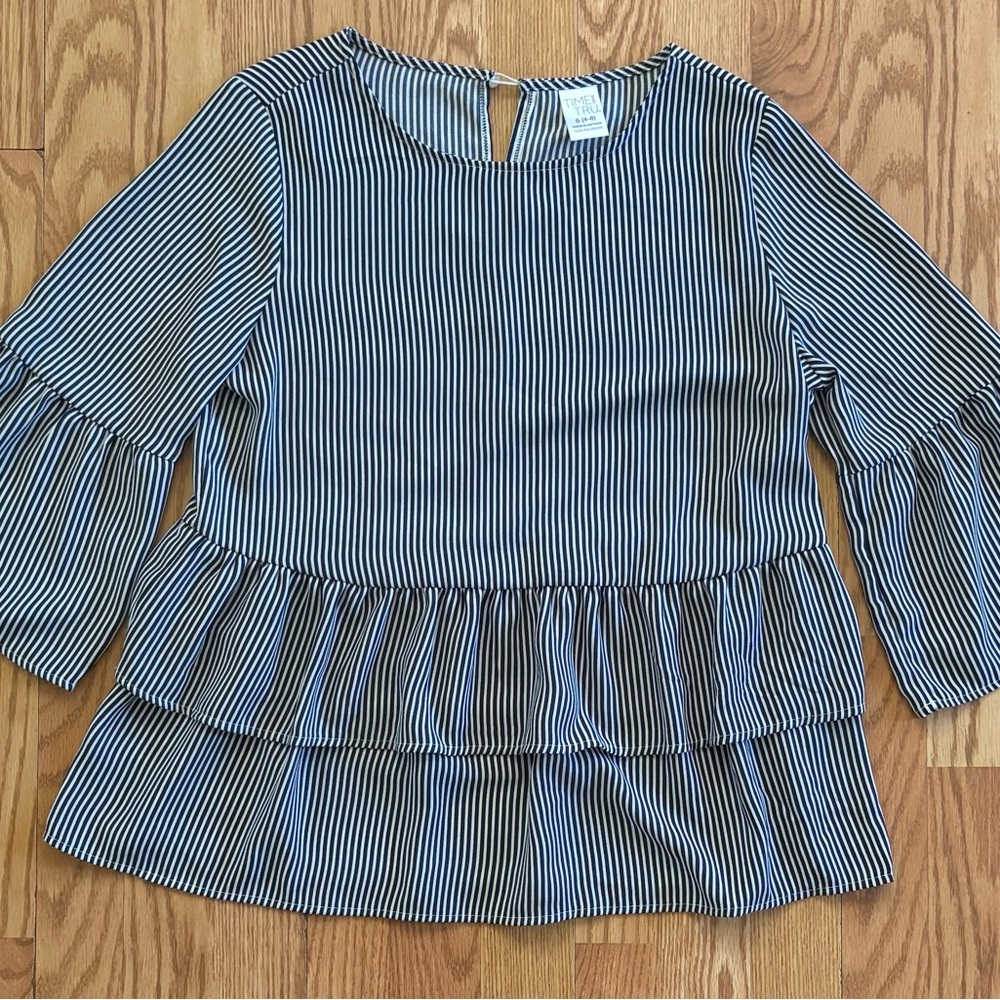 Striped Navy and White Women's Top